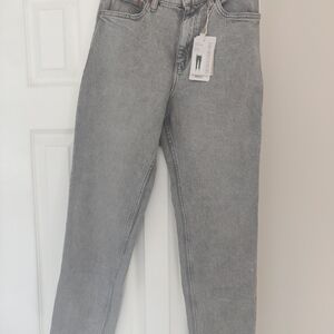 Mango Women's Mom Fit Jeans in Light Gray